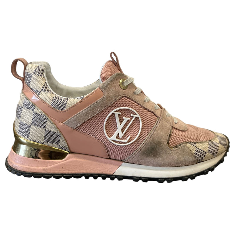 Women's Suede Damier Azur Run Away Low Trainers Pink Size UK 5.5 / EU 38.5