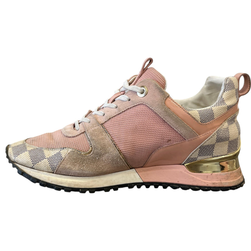 Women's Suede Damier Azur Run Away Low Trainers Pink Size UK 5.5 / EU 38.5