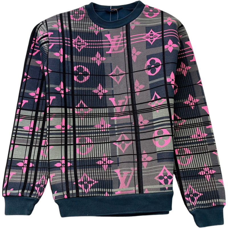 Men's Monogram Jacquard Sweatshirt Pink Size L