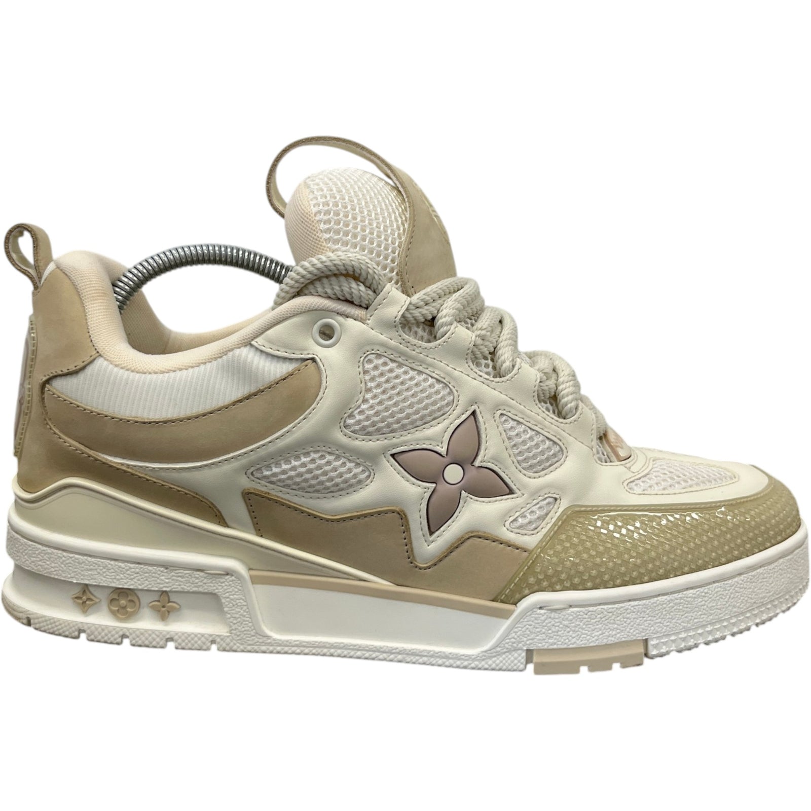 Men's Lv Skate Low Trainers Cream Size EU 42 / UK 8 - Photo 1