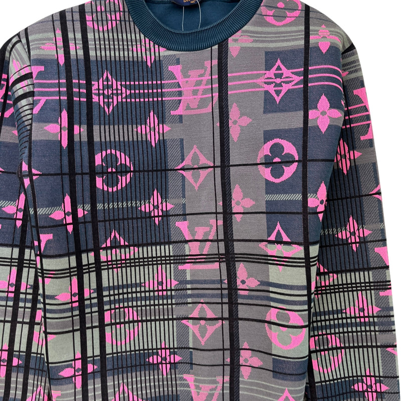 Men's Monogram Jacquard Sweatshirt Pink Size L