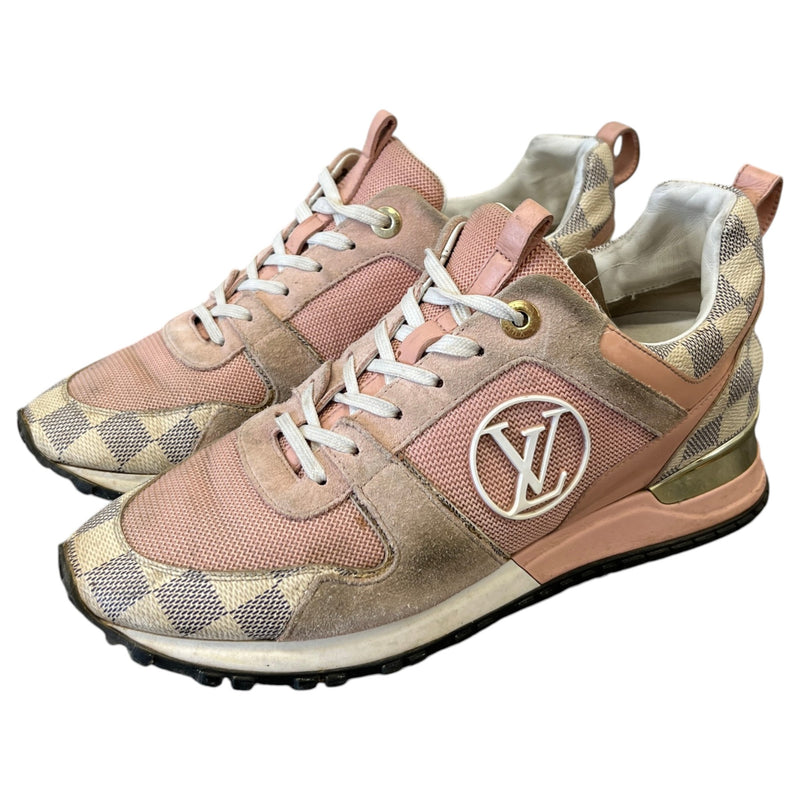 Women's Suede Damier Azur Run Away Low Trainers Pink Size UK 5.5 / EU 38.5