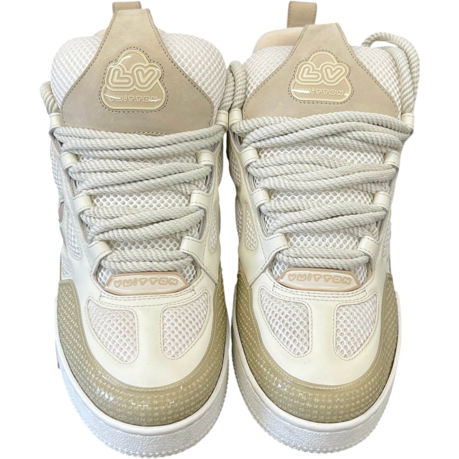 Men's Lv Skate Low Trainers Cream Size EU 42 / UK 8 - Photo 6
