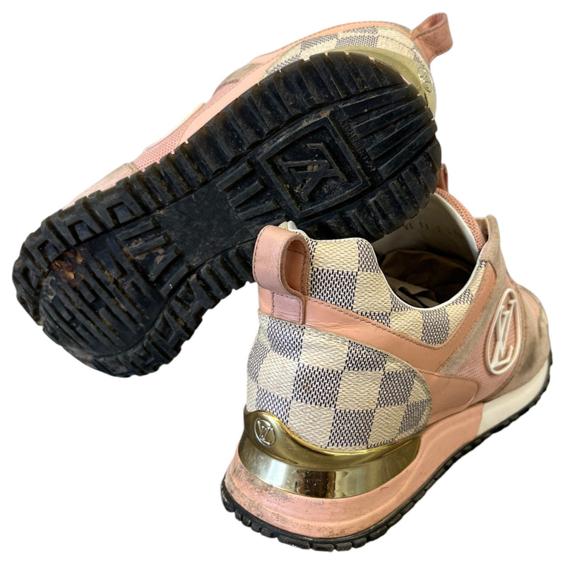 Women's Suede Damier Azur Run Away Low Trainers Pink Size UK 5.5 / EU 38.5