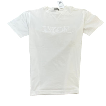 Men's Embroidered Logo T-Shirt White Size S
