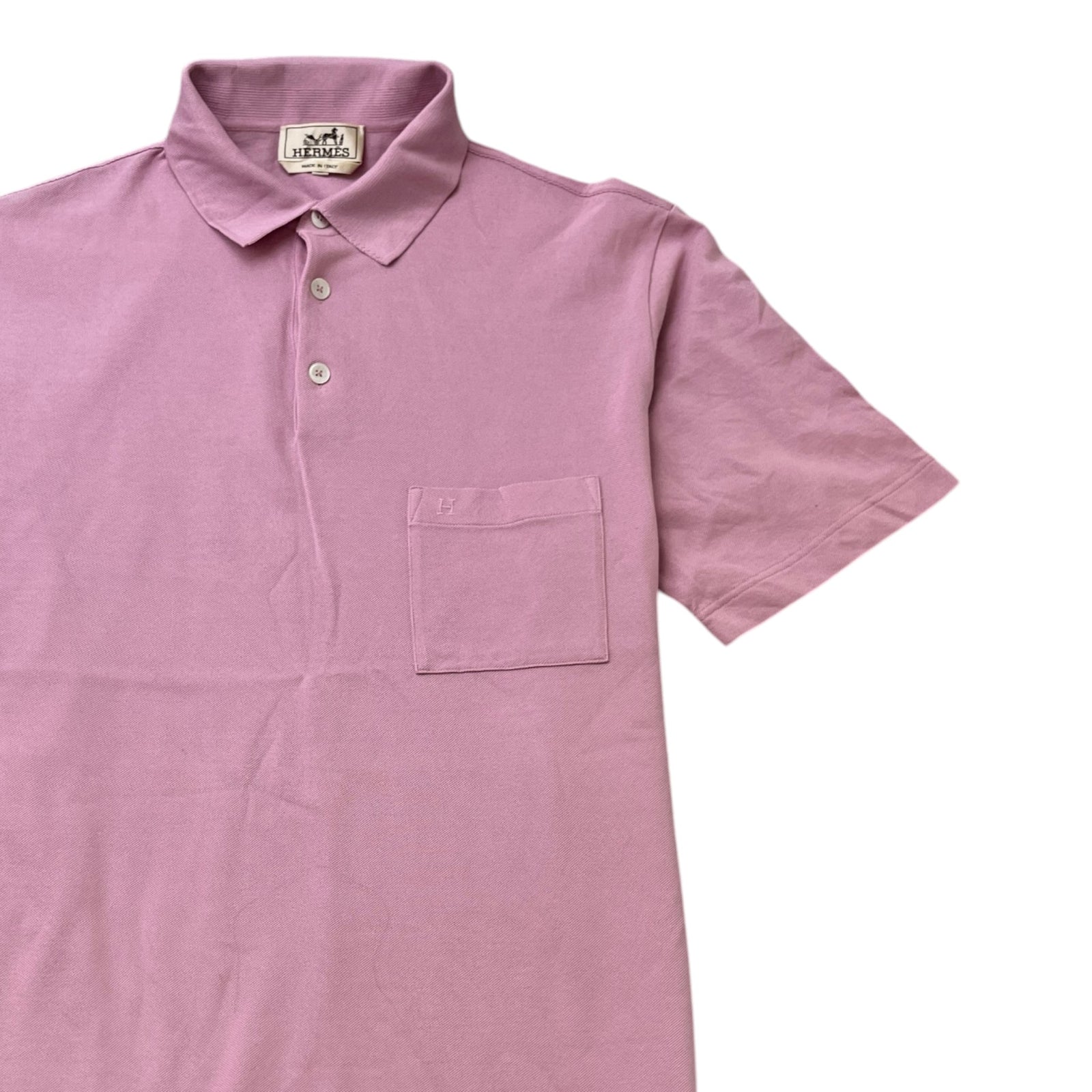 Men's Embroidered H Polo Shirt Pink Size XL - Photo 3