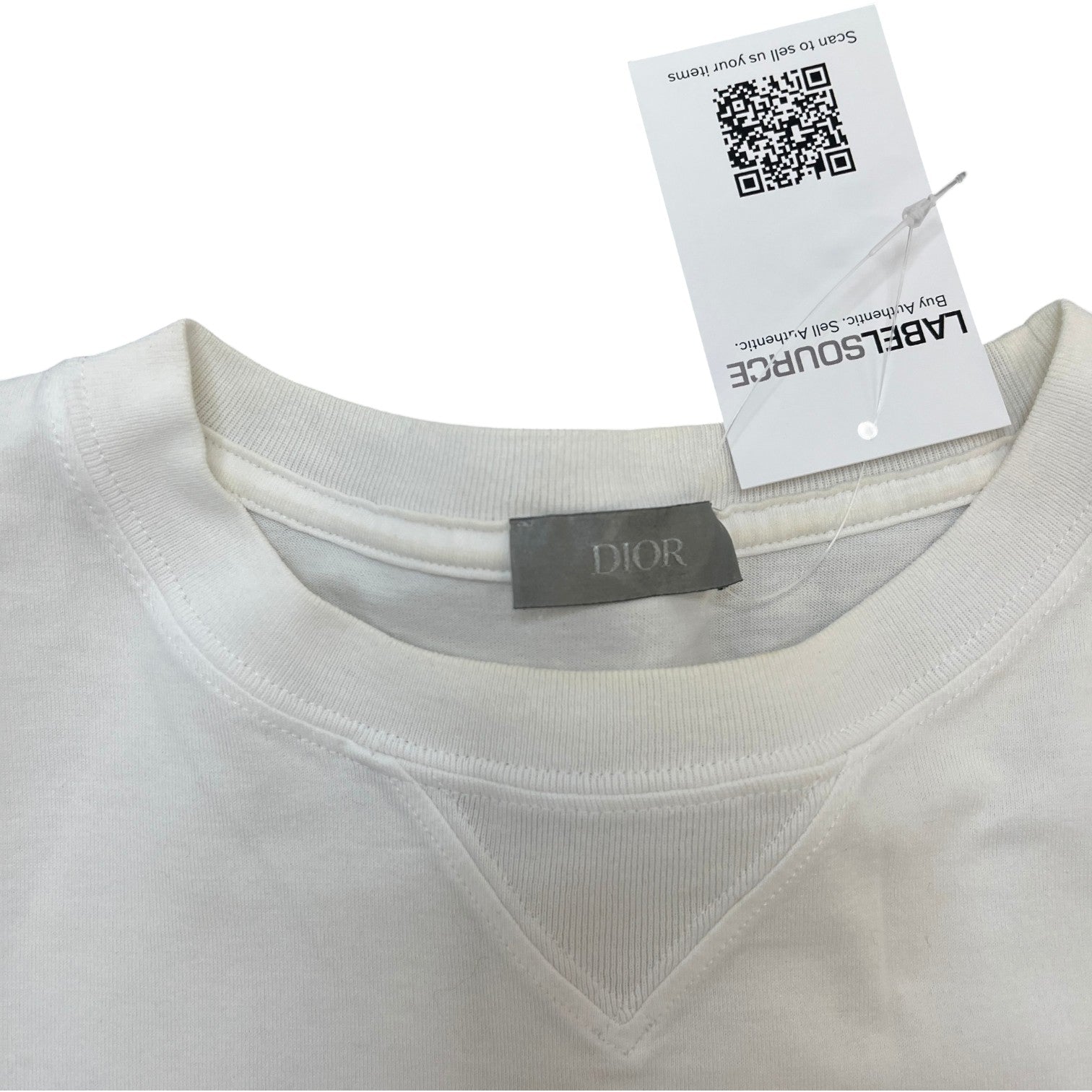 Men's Embroidered Logo T-Shirt White Size S - Photo 6