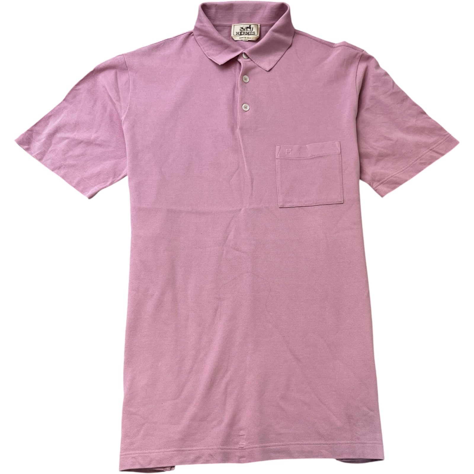Men's Embroidered H Polo Shirt Pink Size XL - Photo 1
