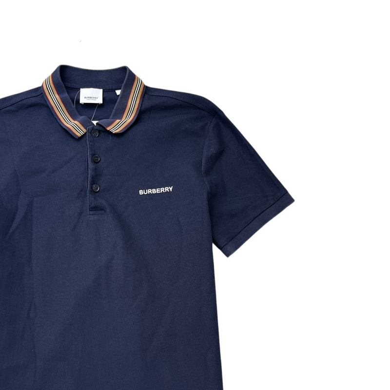 Men's Embroidered Logo Polo Shirt Navy Size M