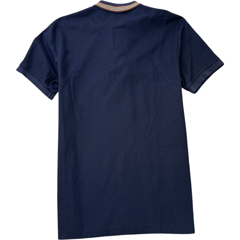 Men's Embroidered Logo Polo Shirt Navy Size M