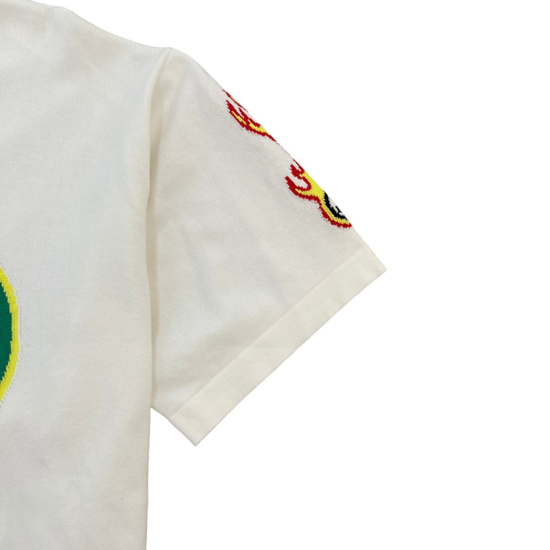 Men's Comics Intarsia Knit T-Shirt White Size XXL