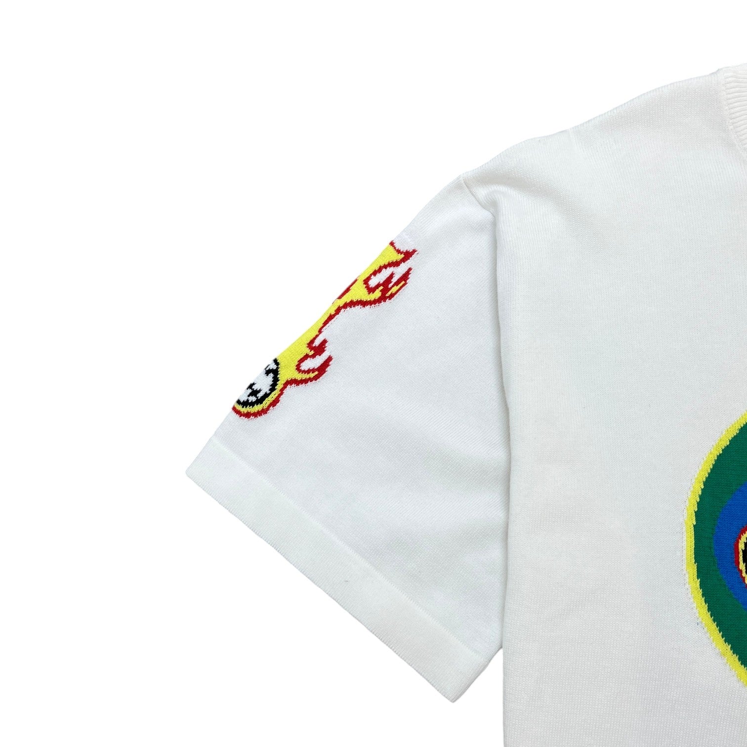 Men's Comics Intarsia Knit T-Shirt White Size XXL - Photo 6