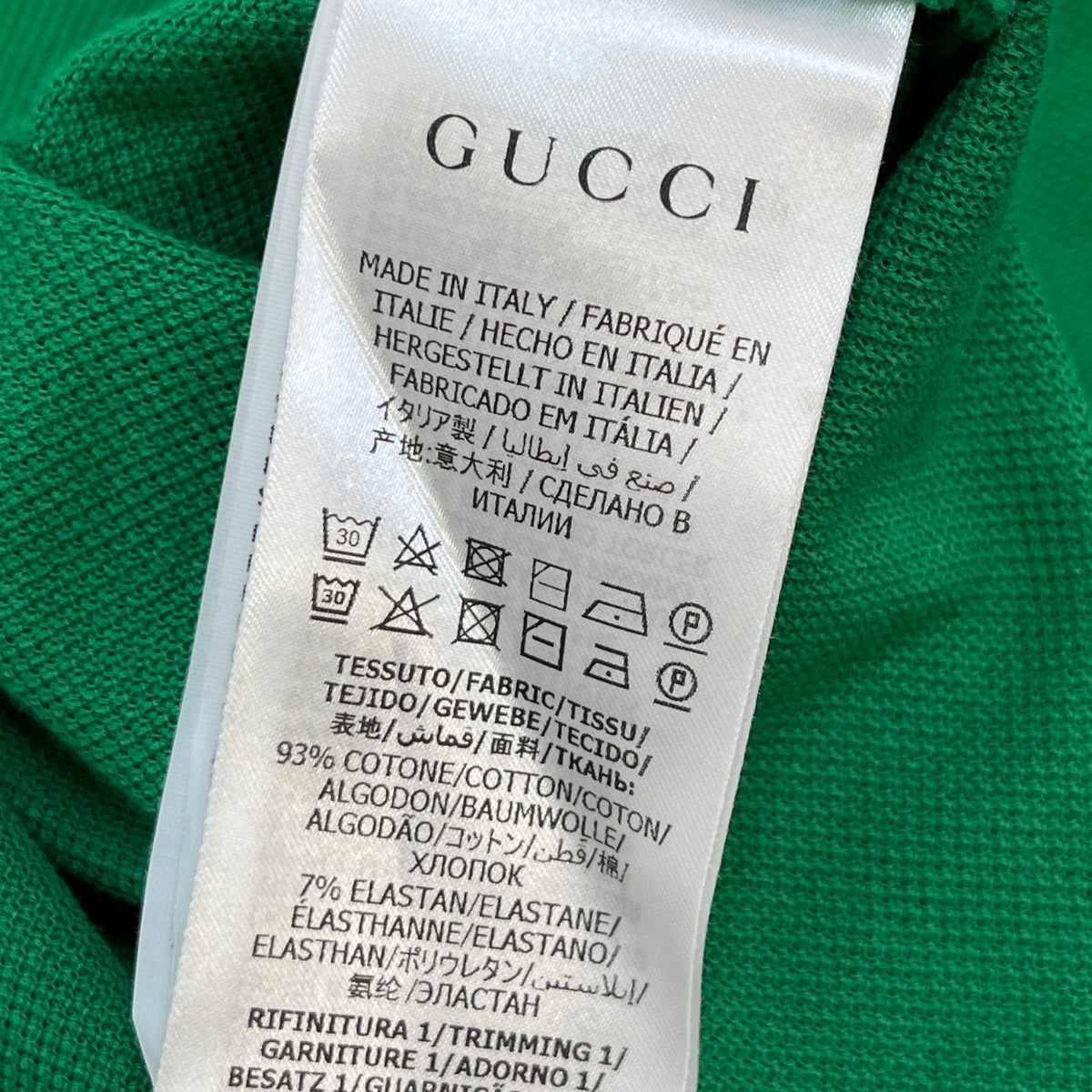 Men's GG Tape Logo Polo Shirt Green Size M - Photo 5