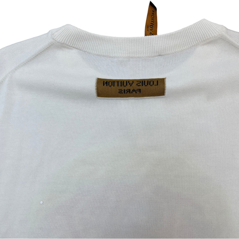 Men's Comics Intarsia Knit T-Shirt White Size XXL