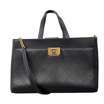 Women's Straight Lines Tote Large Handbag Black