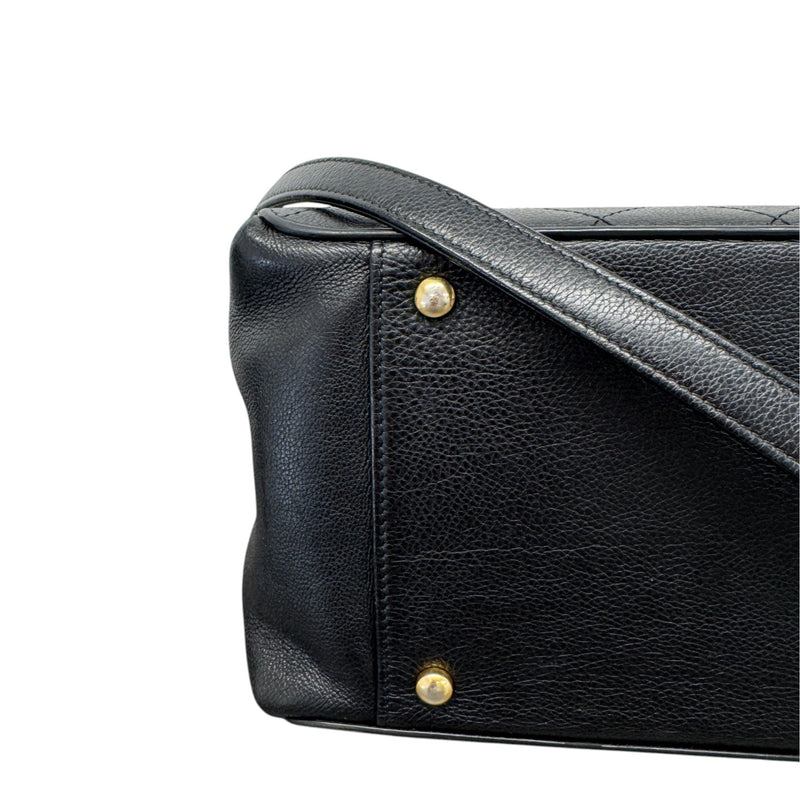 Women's Straight Lines Tote Large Handbag Black