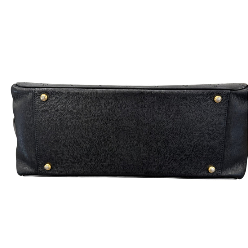 Women's Straight Lines Tote Large Handbag Black