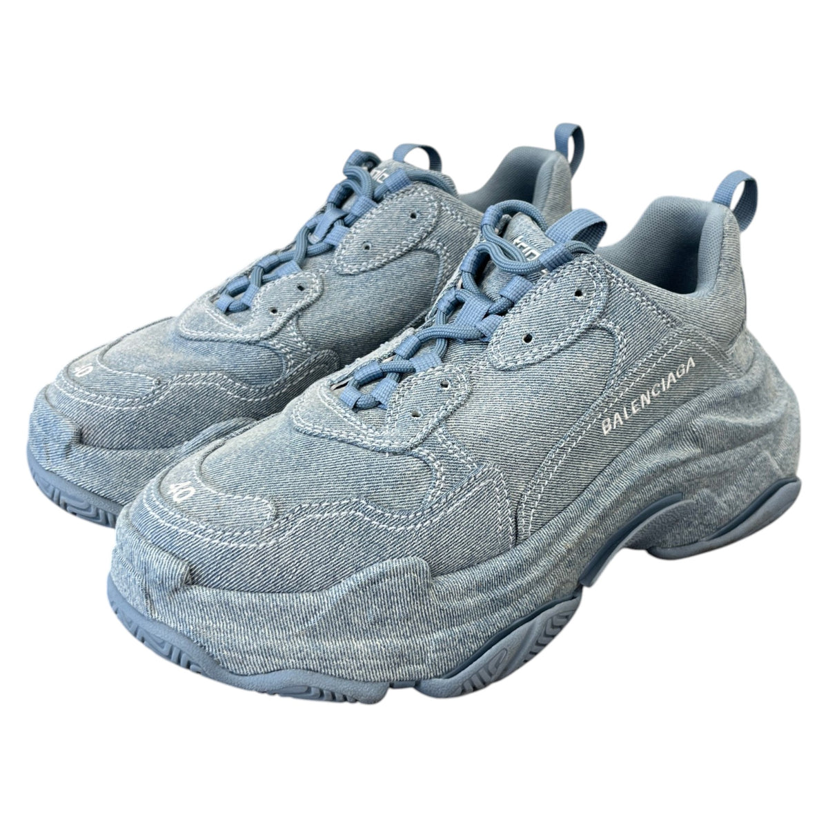 Women's Triple S Low Trainers Blue Size UK 7 / EU 40 - Photo 9