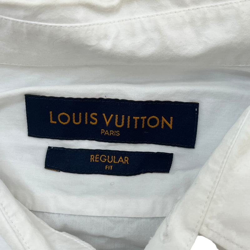 Men's Space Badge Long Sleeve Shirt White Size M