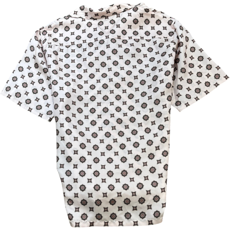 Men's Arabesque Print Short Sleeve Shirt Pink Size S