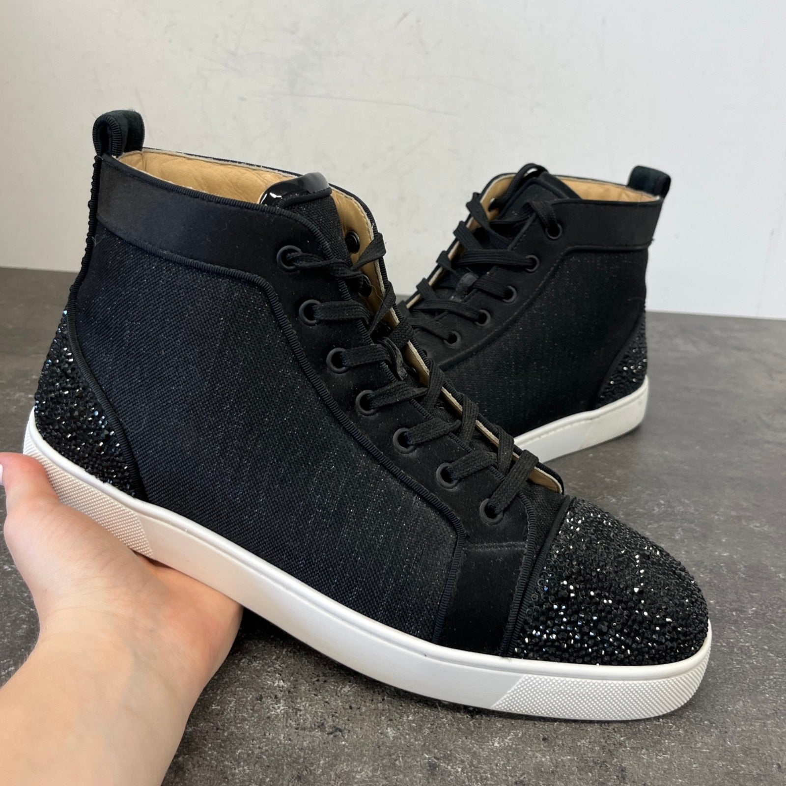 Men's Louis Strass High Trainers Black Size EU 43 / UK 9 - Photo 12
