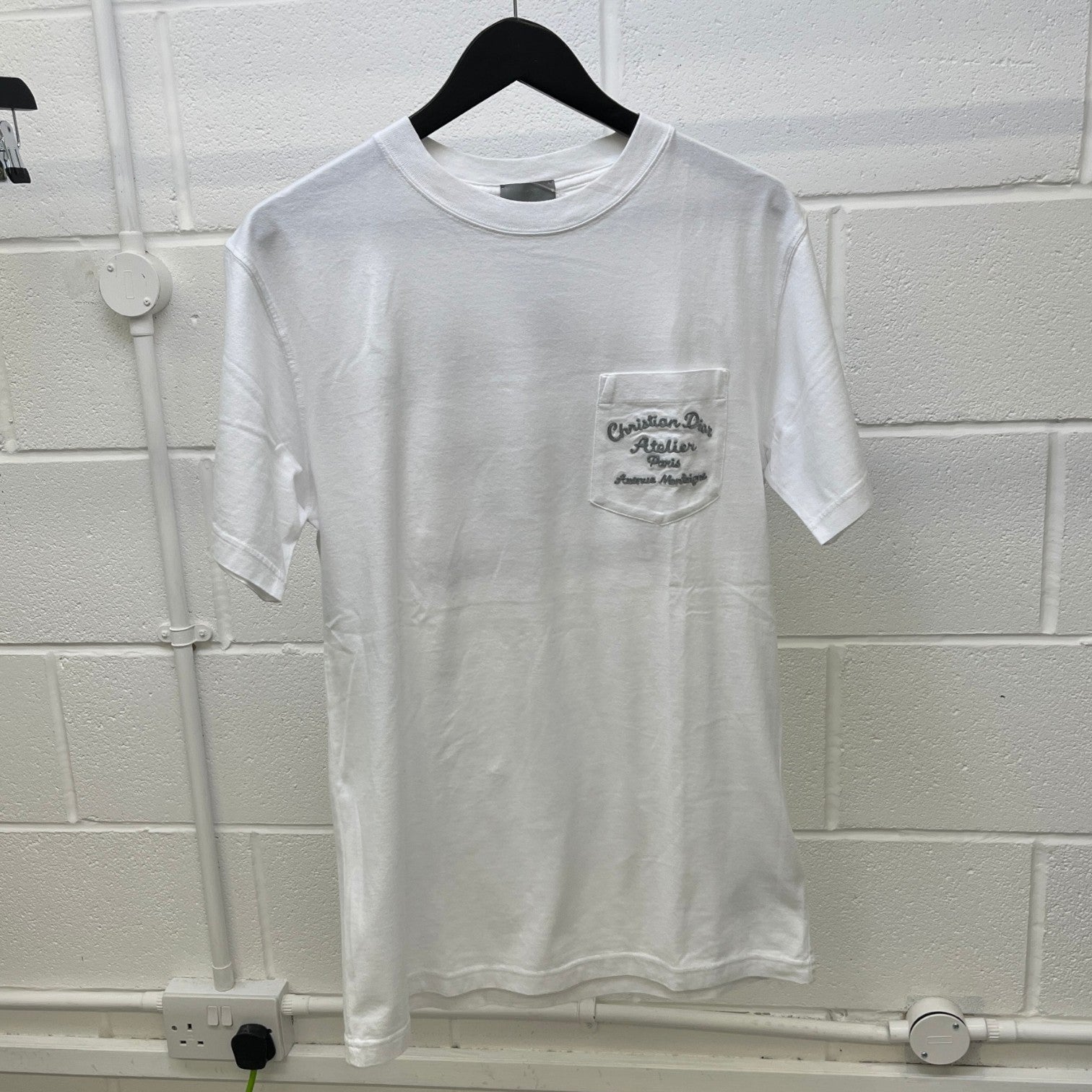 Men's Atelier Embroidered T-Shirt White Size XS - Photo 9