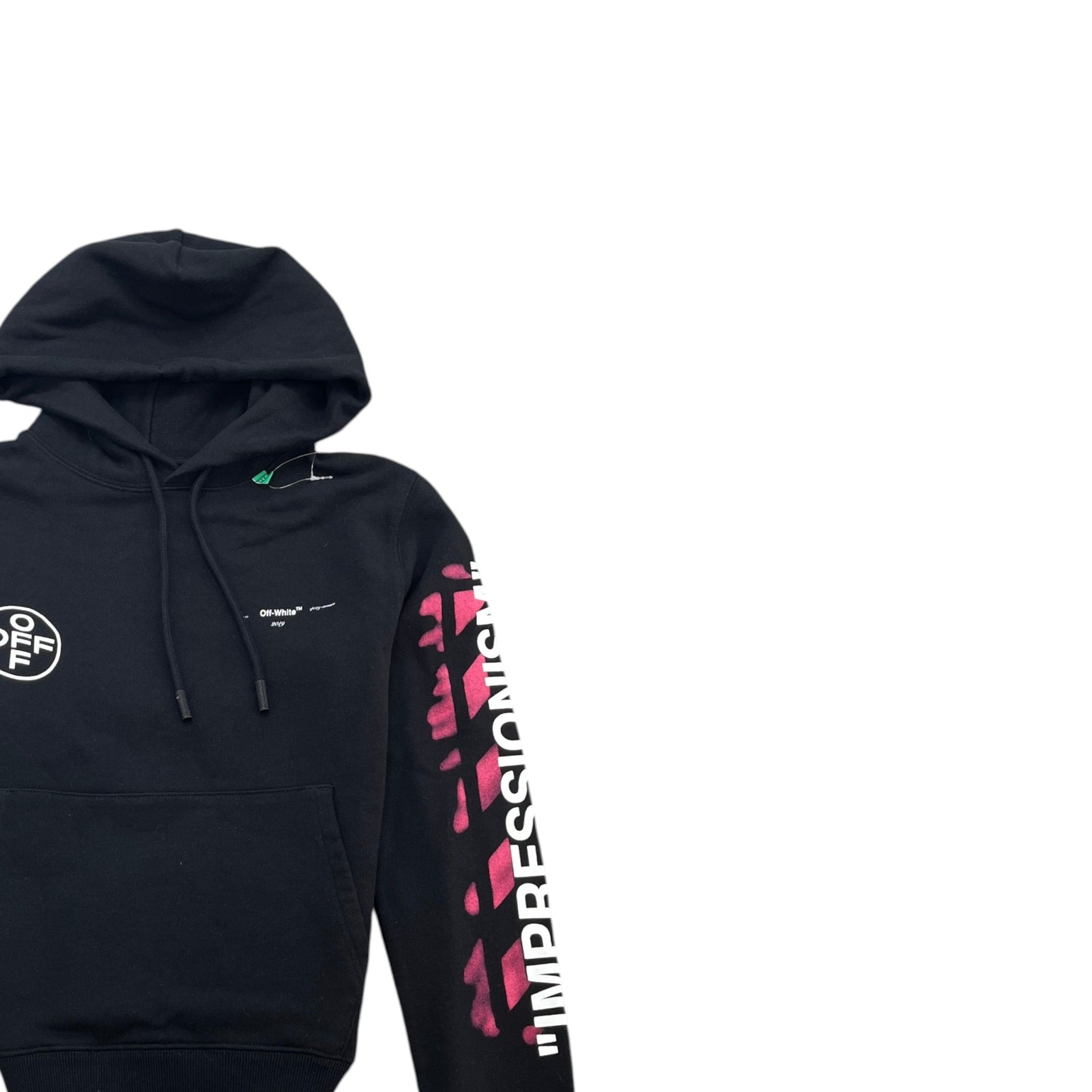 Men's Diagonal Stencil Hoodie Black Size XS - Photo 3