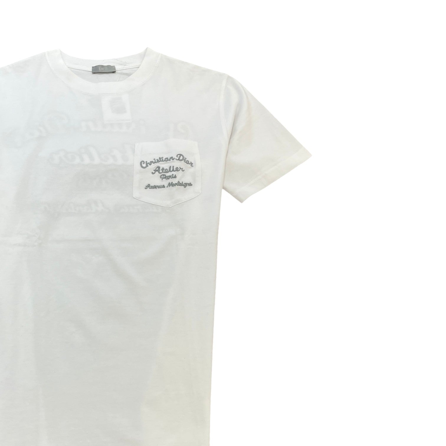 Men's Atelier Embroidered T-Shirt White Size XS - Photo 3