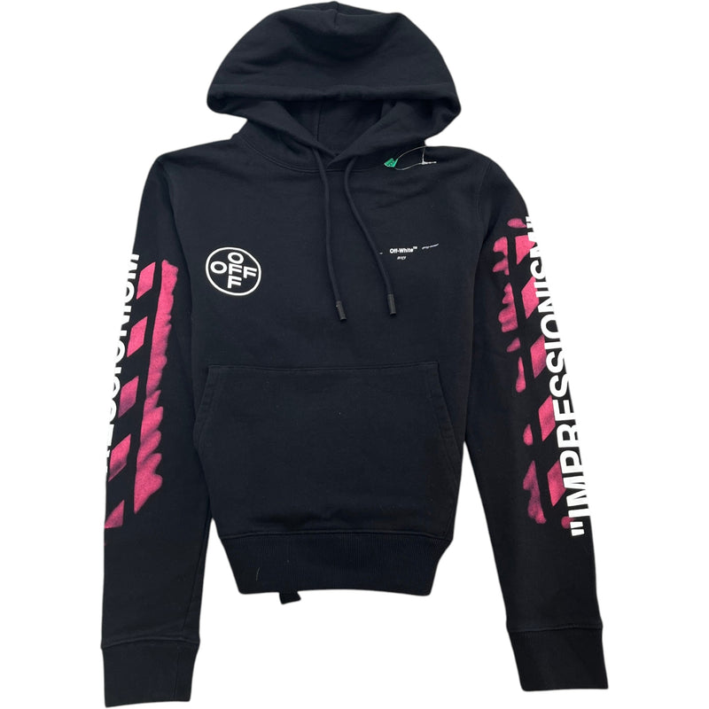 Men's Diagonal Stencil Hoodie Black Size XS