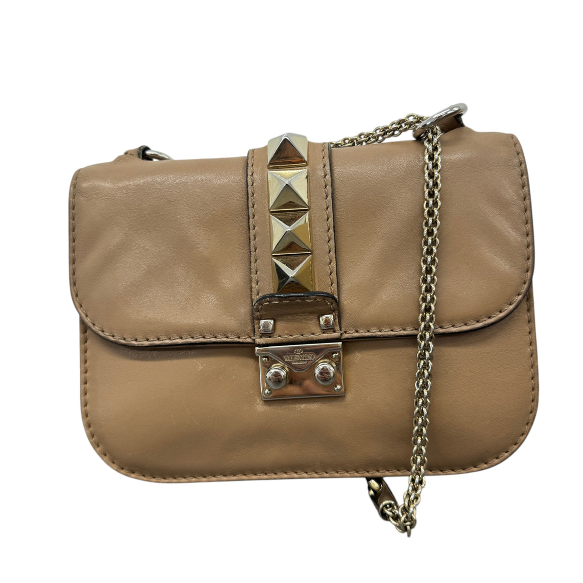 Women's Glam Lock Flap Crossbody Bag Tan - Photo 1