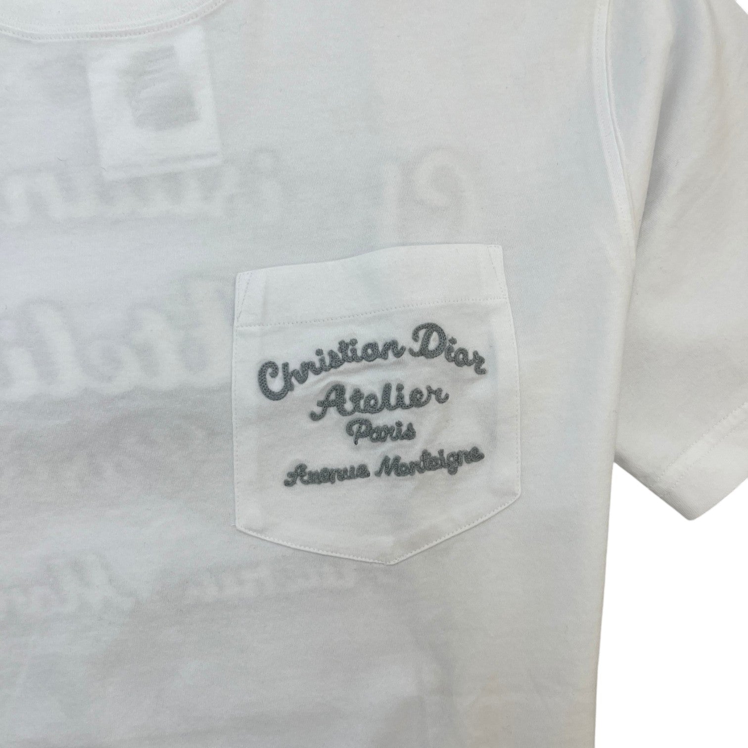 Men's Atelier Embroidered T-Shirt White Size XS - Photo 5