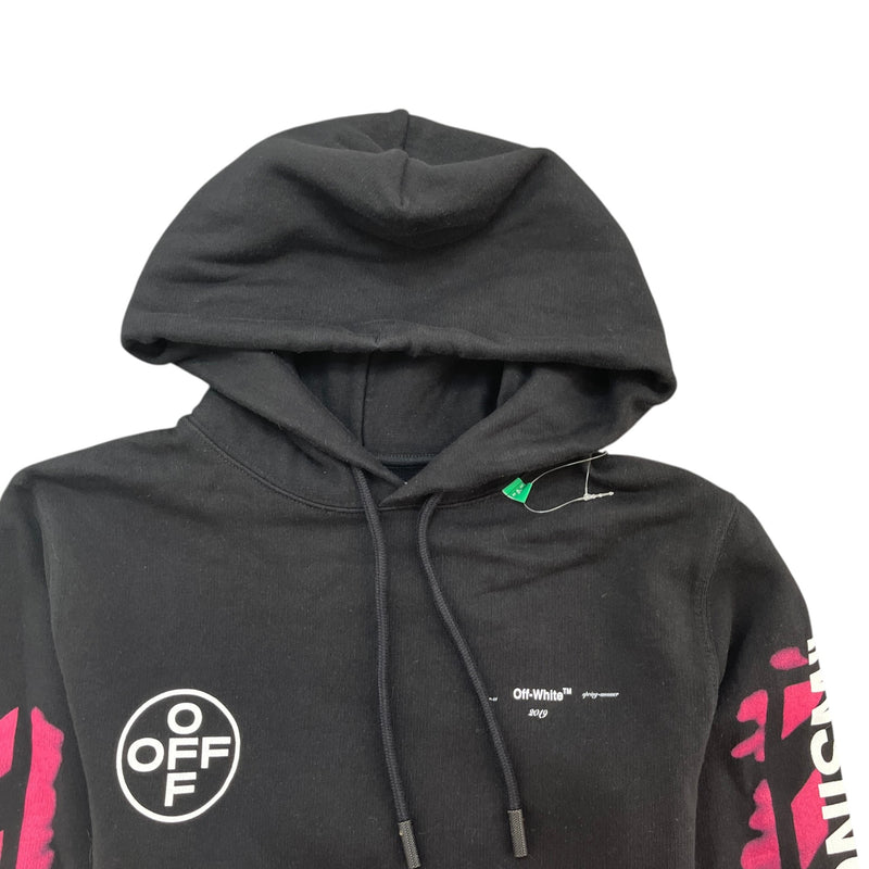 Men's Diagonal Stencil Hoodie Black Size XS