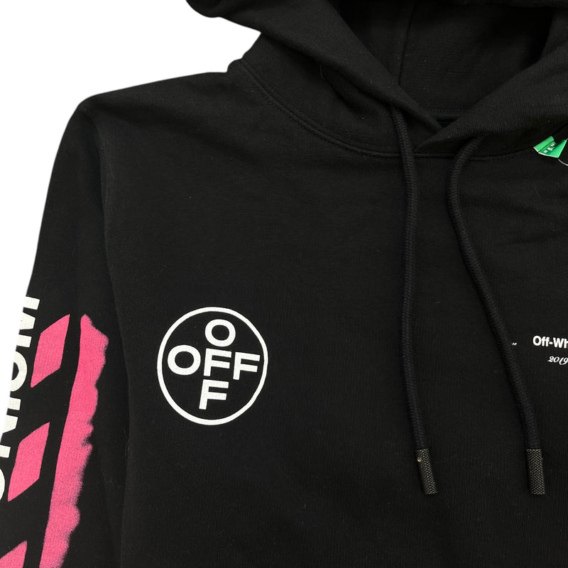 Men's Diagonal Stencil Hoodie Black Size XS