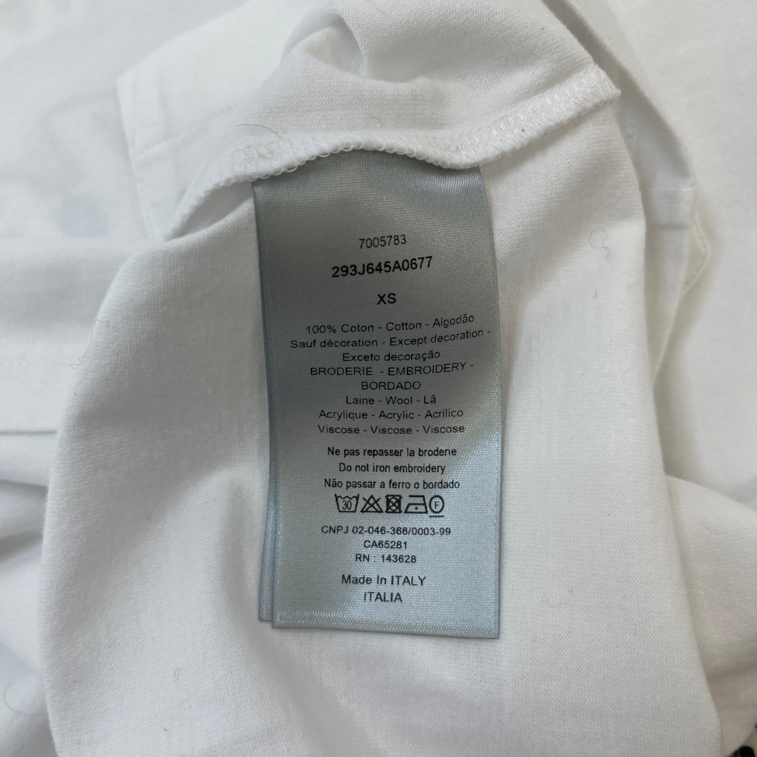 Men's Atelier Embroidered T-Shirt White Size XS - Photo 7