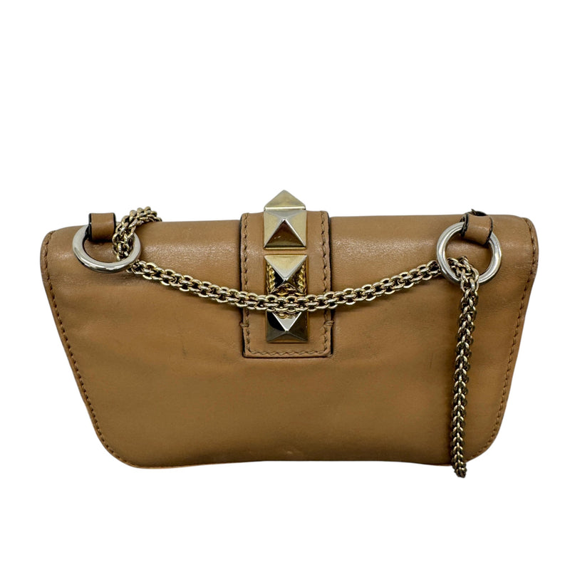 Women's Glam Lock Flap Crossbody Bag Tan