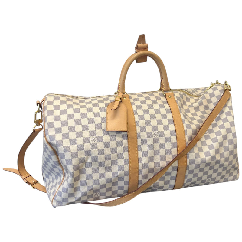 Women's Damier Azur Keepall 55 Travel Bag White