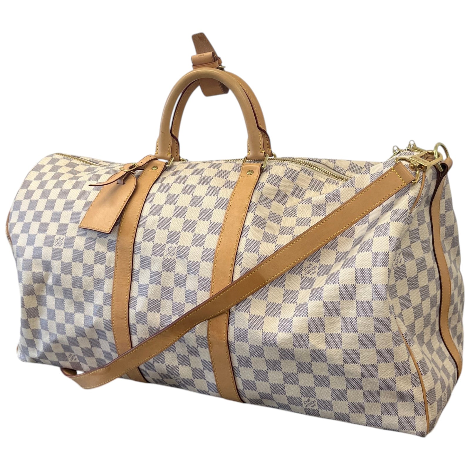 Women's Damier Azur Keepall 55 Travel Bag White - Photo 5