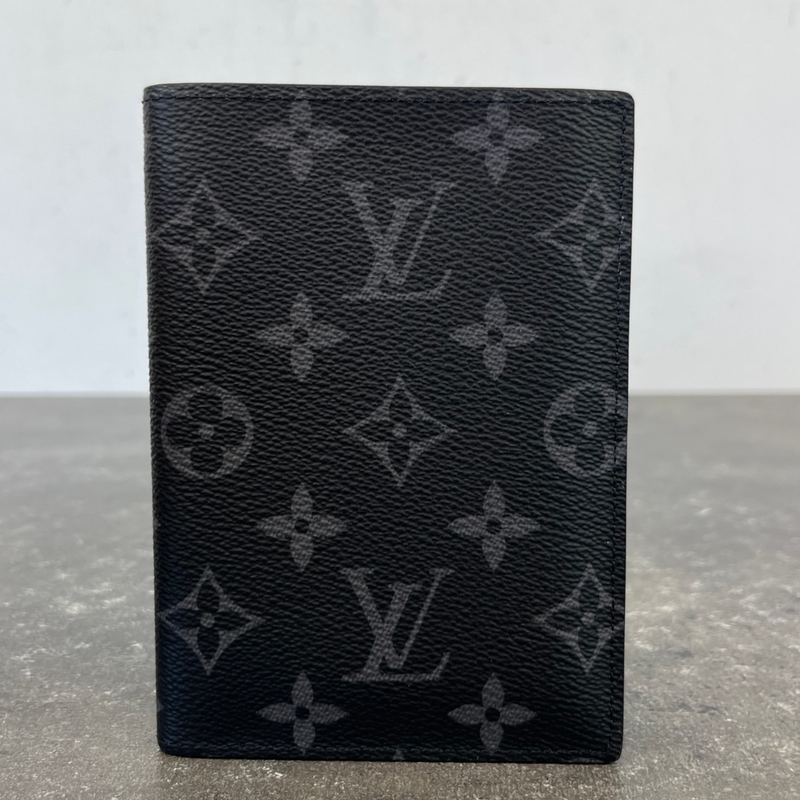 Men's Monogram Eclipse Passport Holder Black