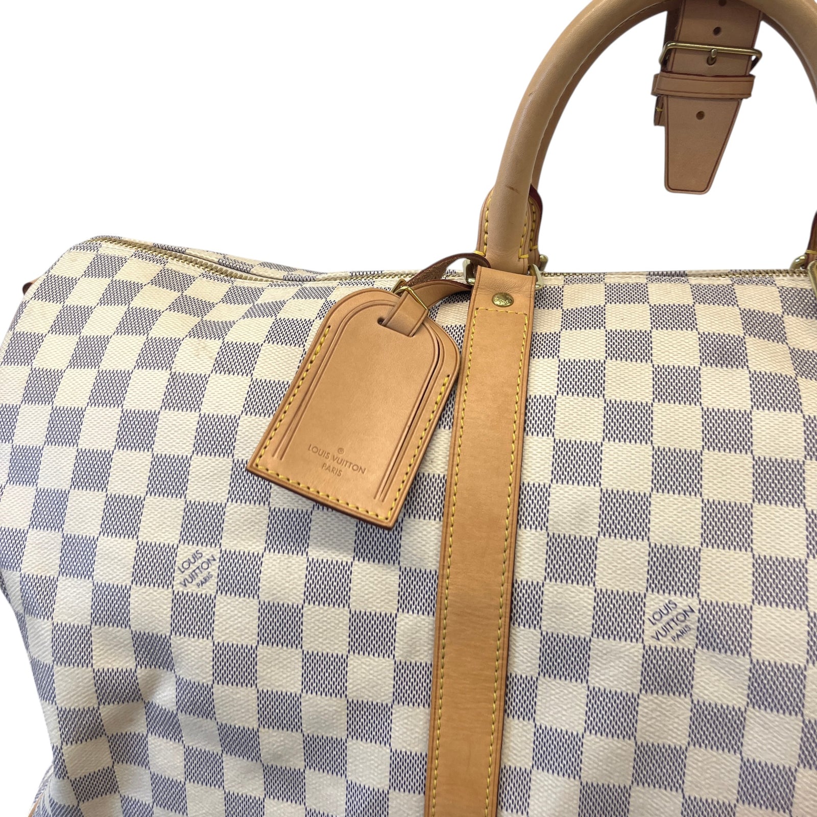 Women's Damier Azur Keepall 55 Travel Bag White - Photo 13