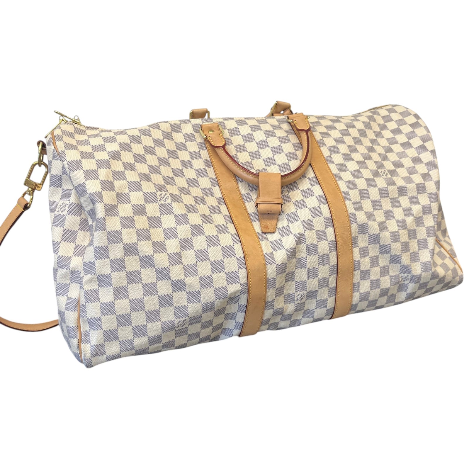 Women's Damier Azur Keepall 55 Travel Bag White - Photo 8