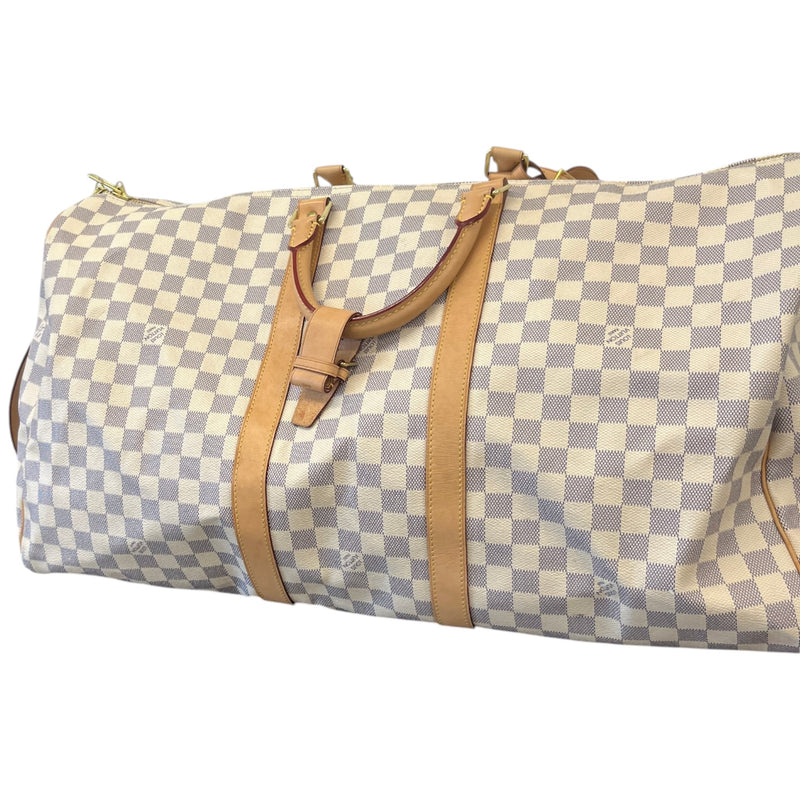 Women's Damier Azur Keepall 55 Travel Bag White