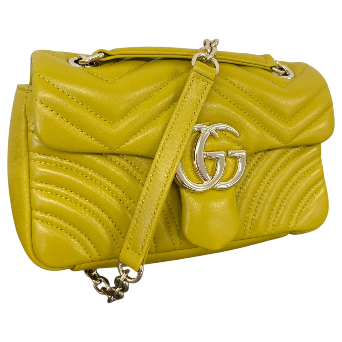 Women's GG Marmont Mini Shoulder Handbag Yellow - Photo 4