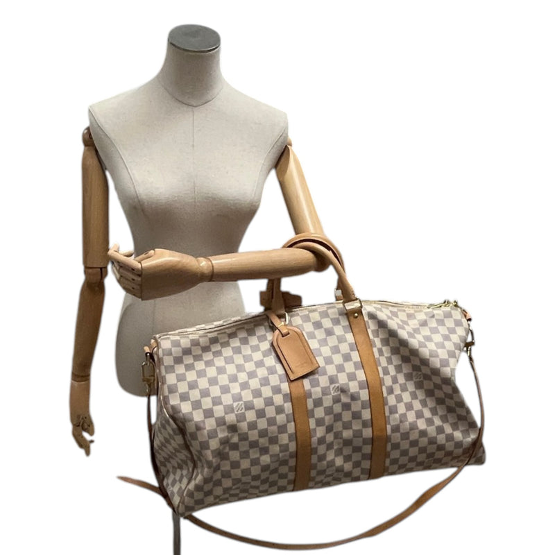 Women's Damier Azur Keepall 55 Travel Bag White