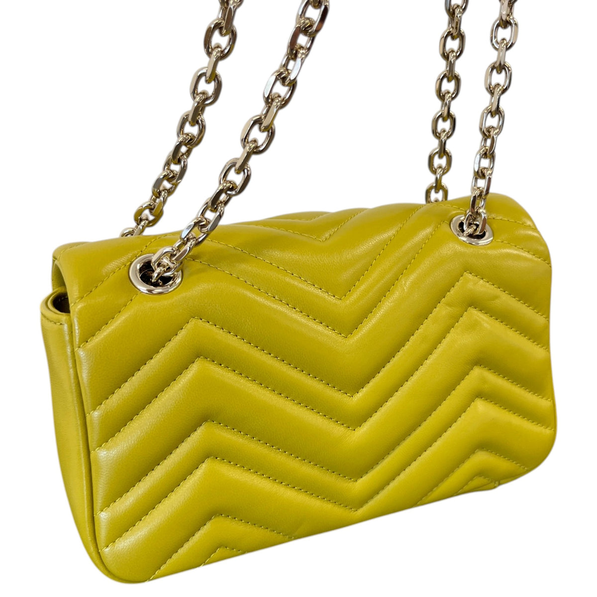 Women's GG Marmont Mini Shoulder Handbag Yellow - Photo 9