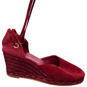 Women's Gladiator Wedge Espadrille Heels Burgundy Size UK 3 / EU 36