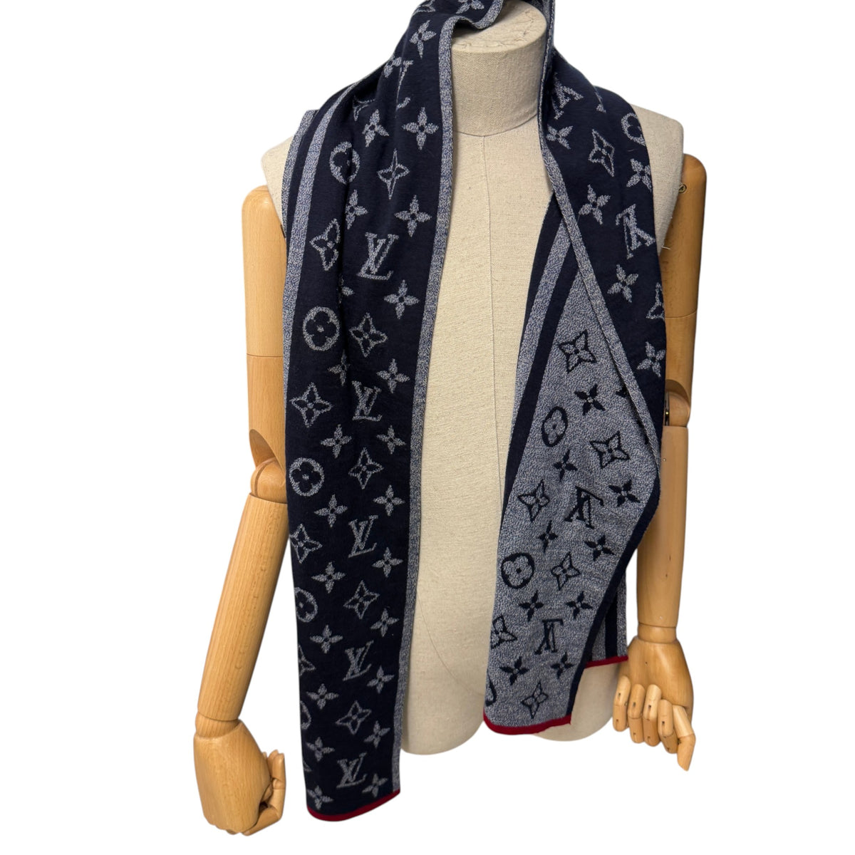 Men's Monogram Scarf Navy - Photo 4