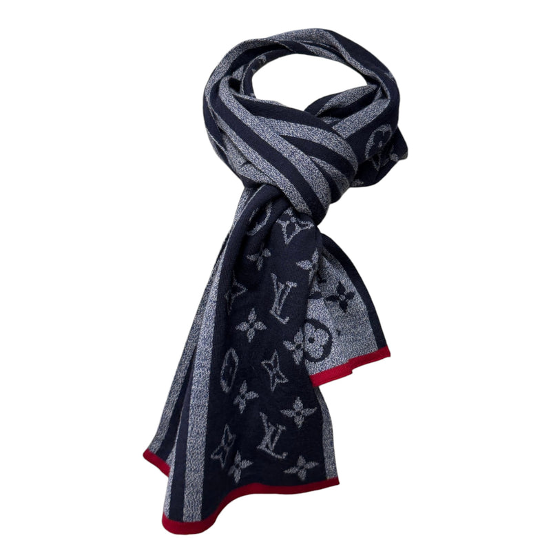 Men's Monogram Scarf Navy