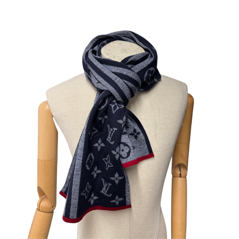 Men's Monogram Scarf Navy