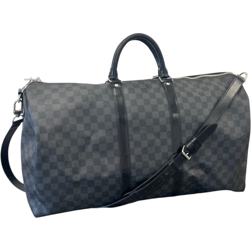 Men's Damier Graphite Keepall 55 Bandoulière Bag Black