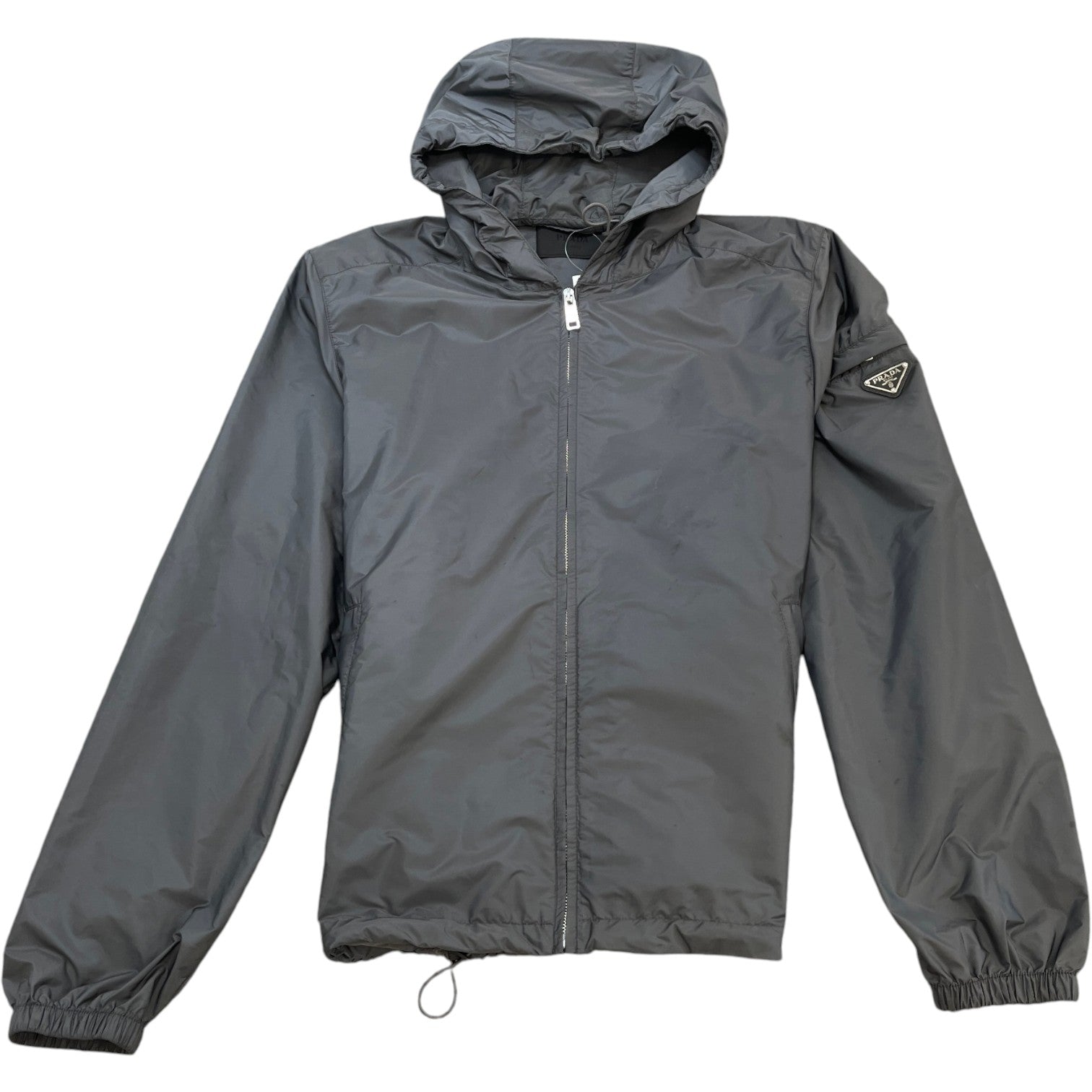 Men's Plaque Logo Windbreaker Grey Size L - Photo 1